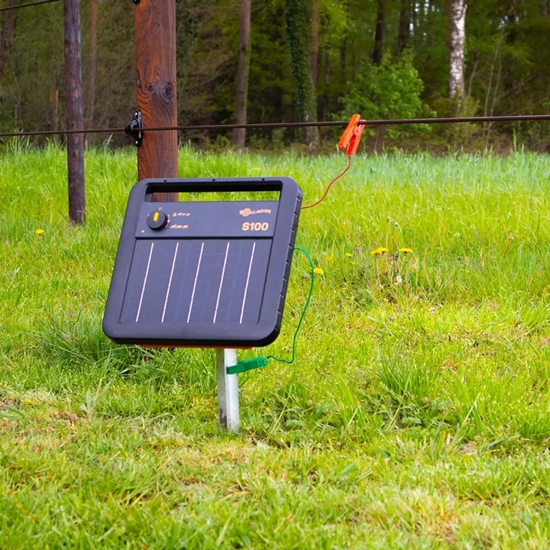 Gallagher S100 Solar Electric Fence Energiser - 1J 30km