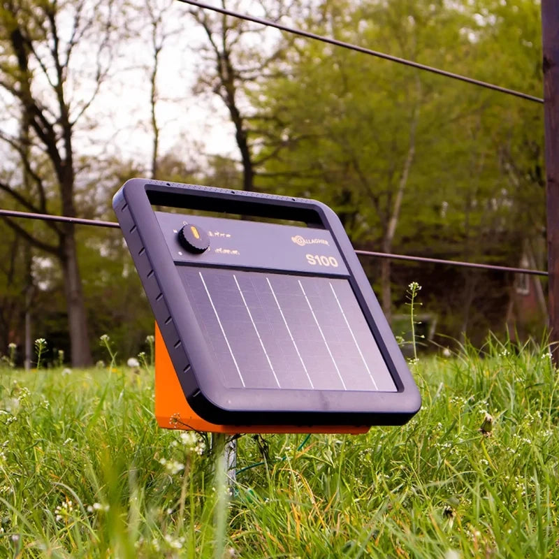 Gallagher S100 Solar Electric Fence Energiser - 1J 30km