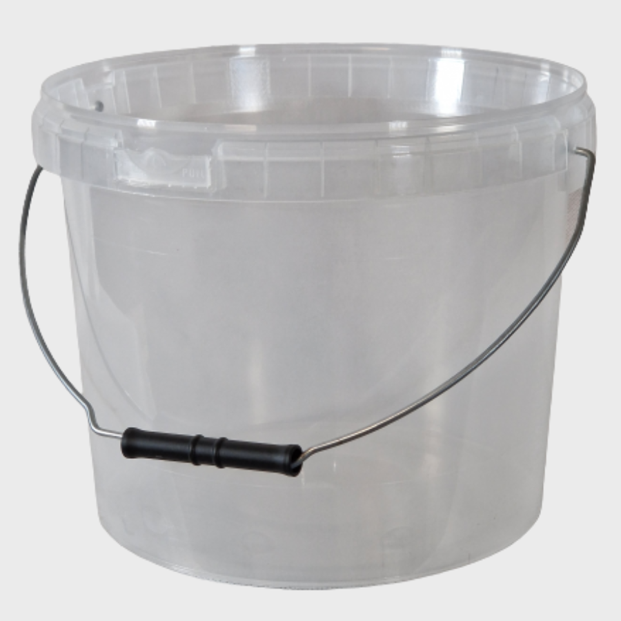 8L Plastic Bucket Tub MultiPurpose Storage Container Clear w/ Lid Carry Handle