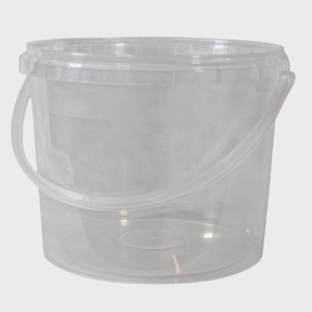 5L Plastic Bucket Tub MultiPurpose Storage Container Clear w/ Lid Carry Handle