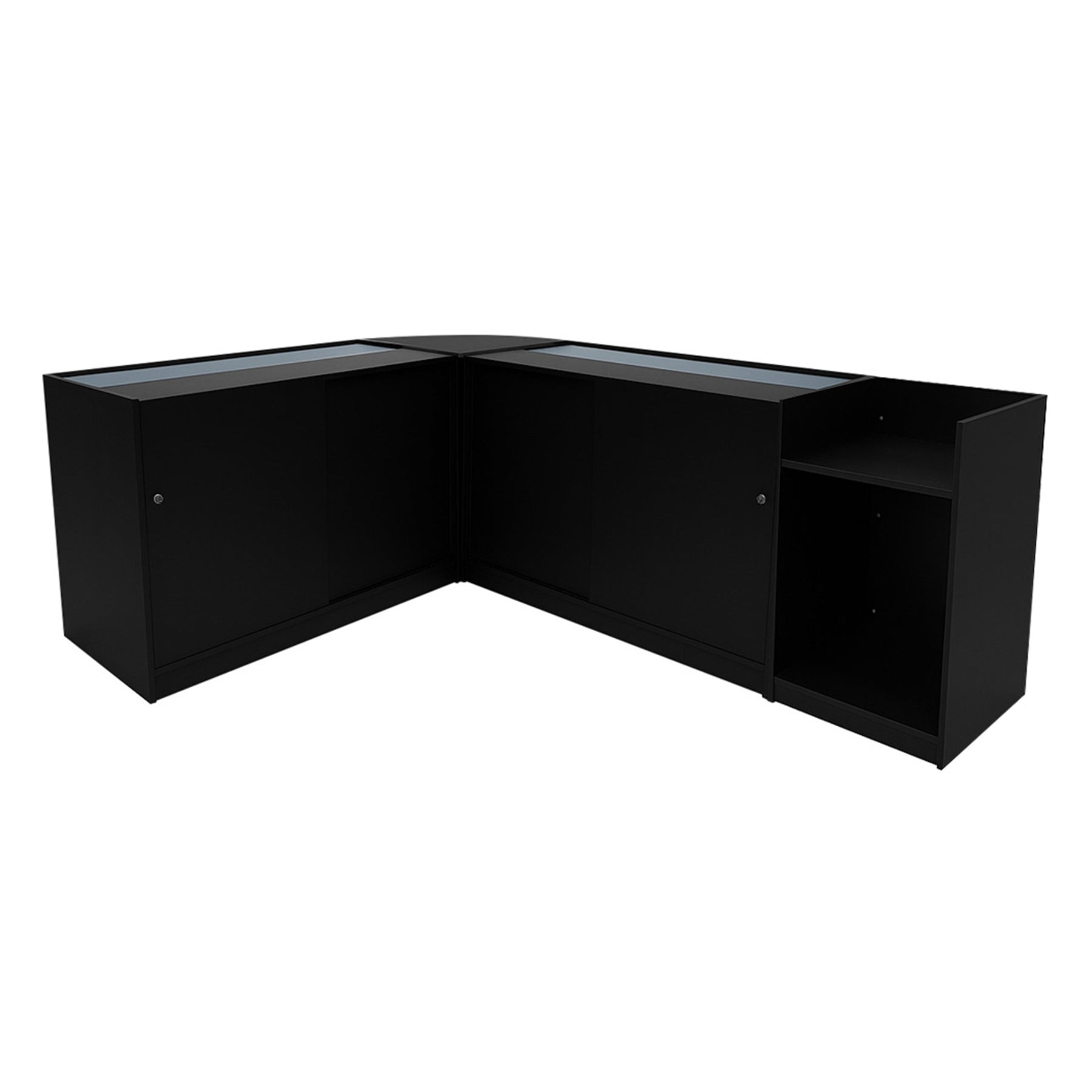 Luna LED Shop Counter Set with CM60, TB60 and 2 B1200 Units – Black