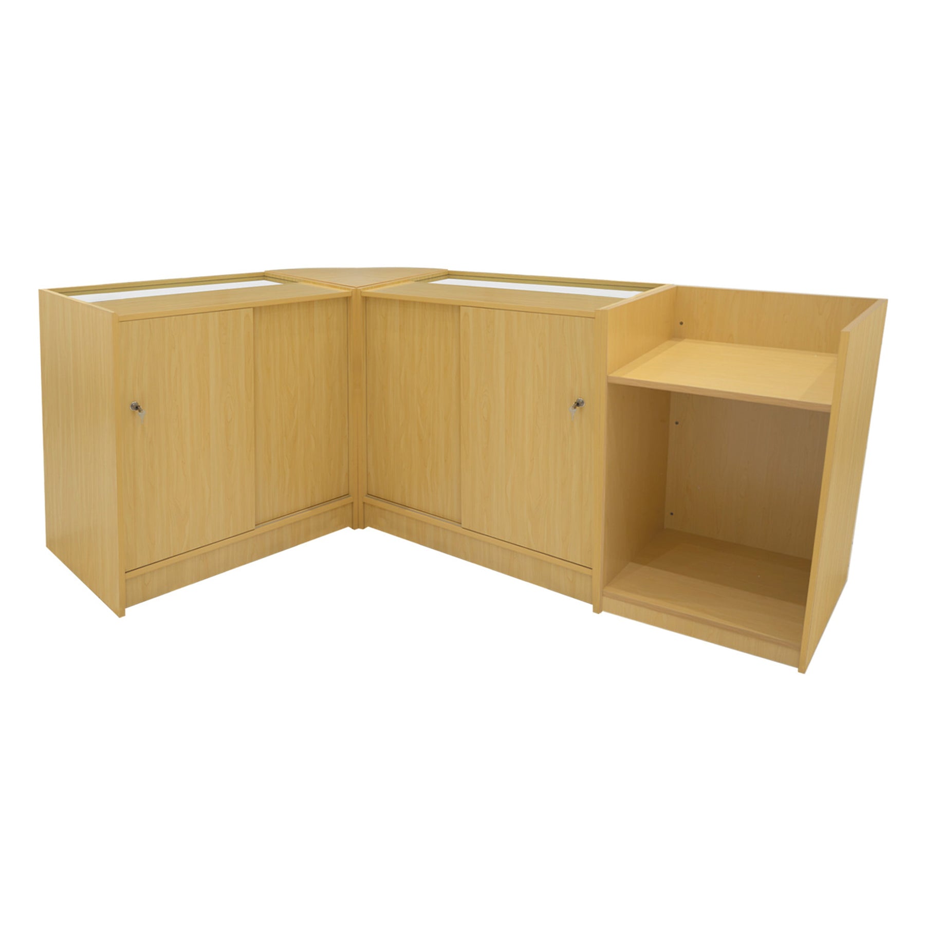 Luna LED Shop Counter Set CM60, TB60, and 2 B900 – Maple Finish