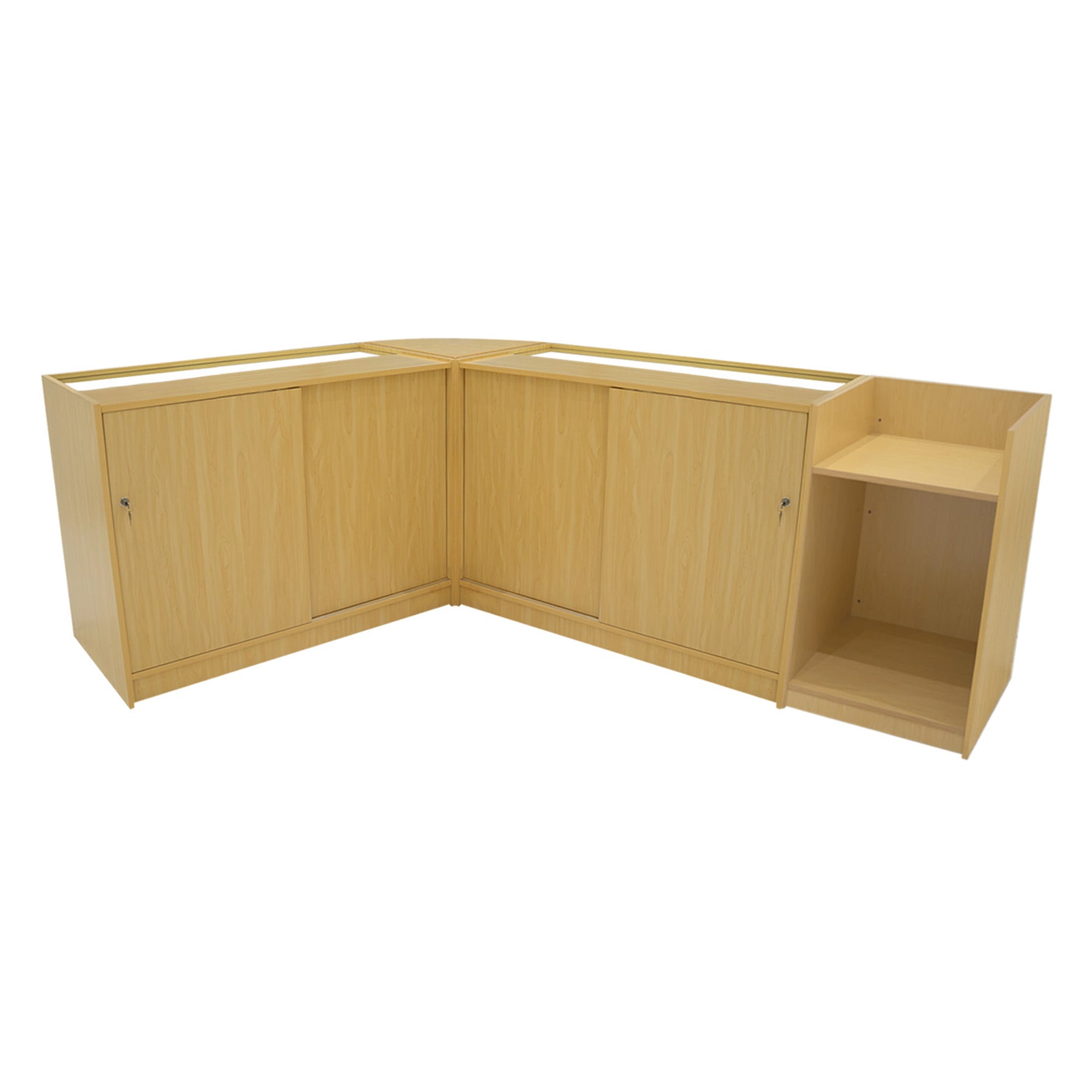Luna LED Shop Counter Set CM60, TB60, and 2 B1200 Panels – Maple