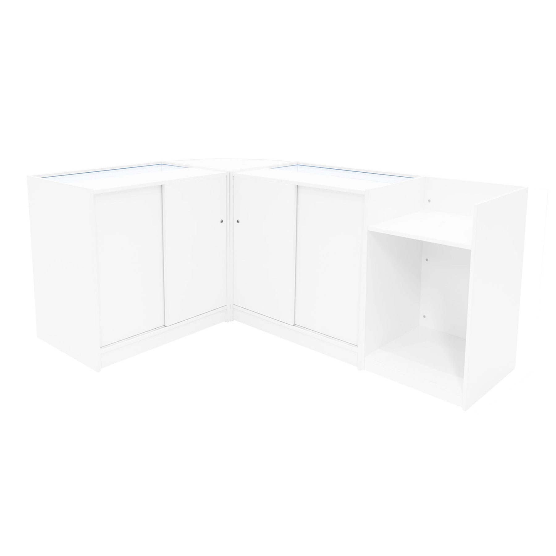 Luna LED Shop Counter Set CM60, TB60, and 2x B900 Panels – White