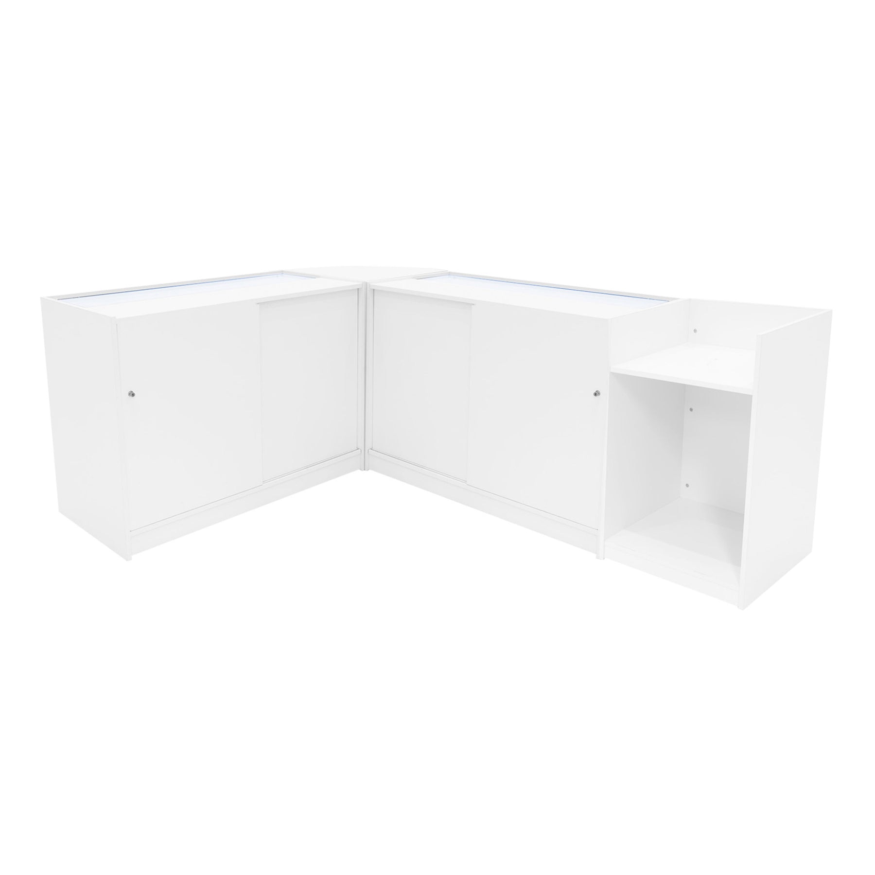 Luna LED Shop Counter Set CM60, TB60 and 2x B1200 – White