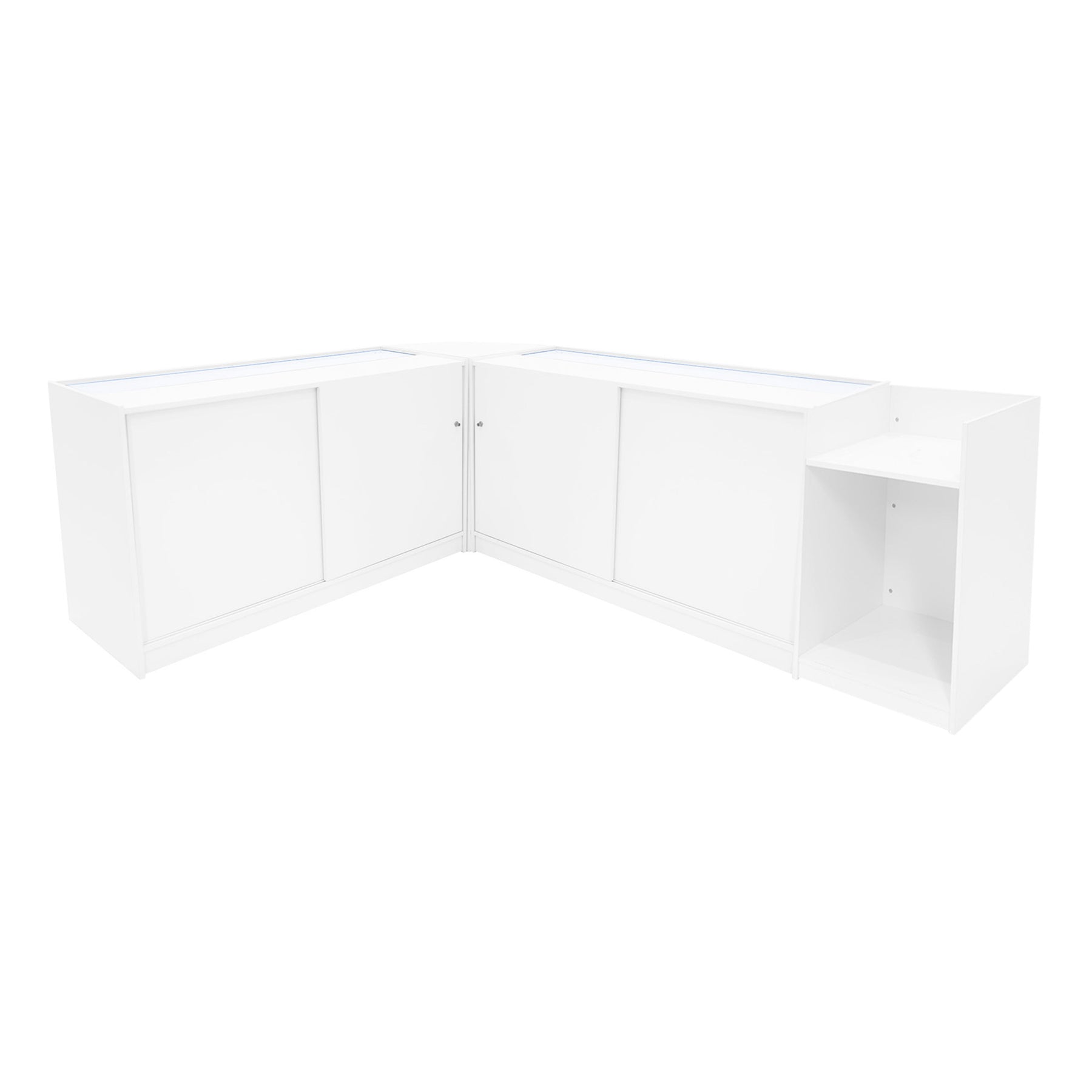 Luna LED Shop Counter Set CM60, TB60, and 2x B1500 – White