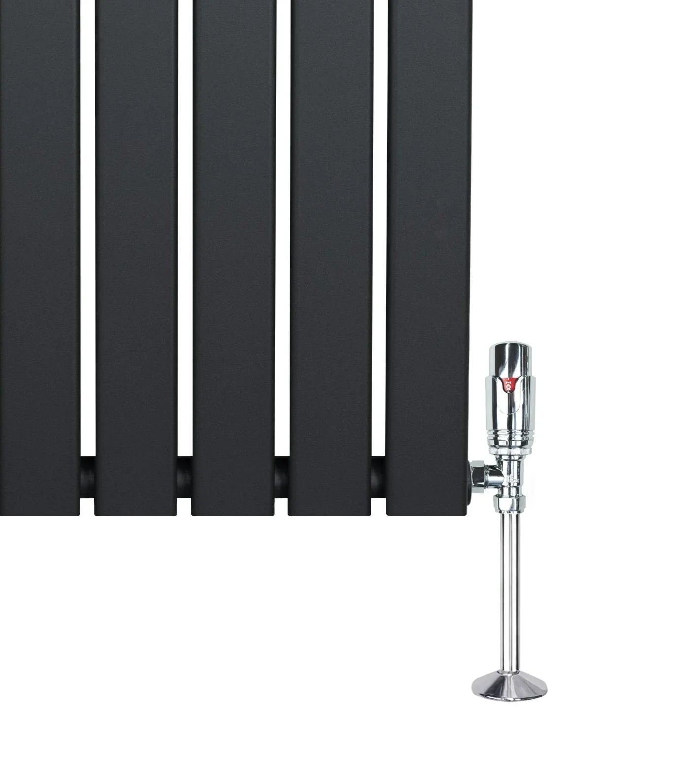 Flat Single Column Radiator & Valves – 600mm x 700mm – Anthracite Grey