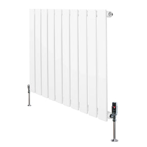 Flat Single Column Radiator & Valves – 600mm x 700mm – White