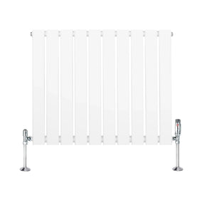 Flat Single Column Radiator & Valves – 600mm x 700mm – White