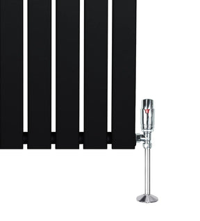 Flat Single Column Radiator & Valves – 600mm x 700mm – Black