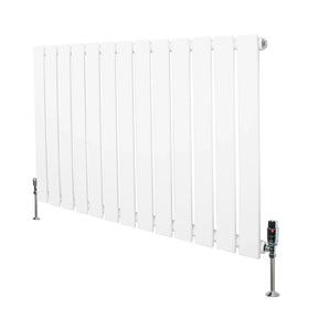 Flat Single Column Radiator & Valves – 600mm x 910mm – White