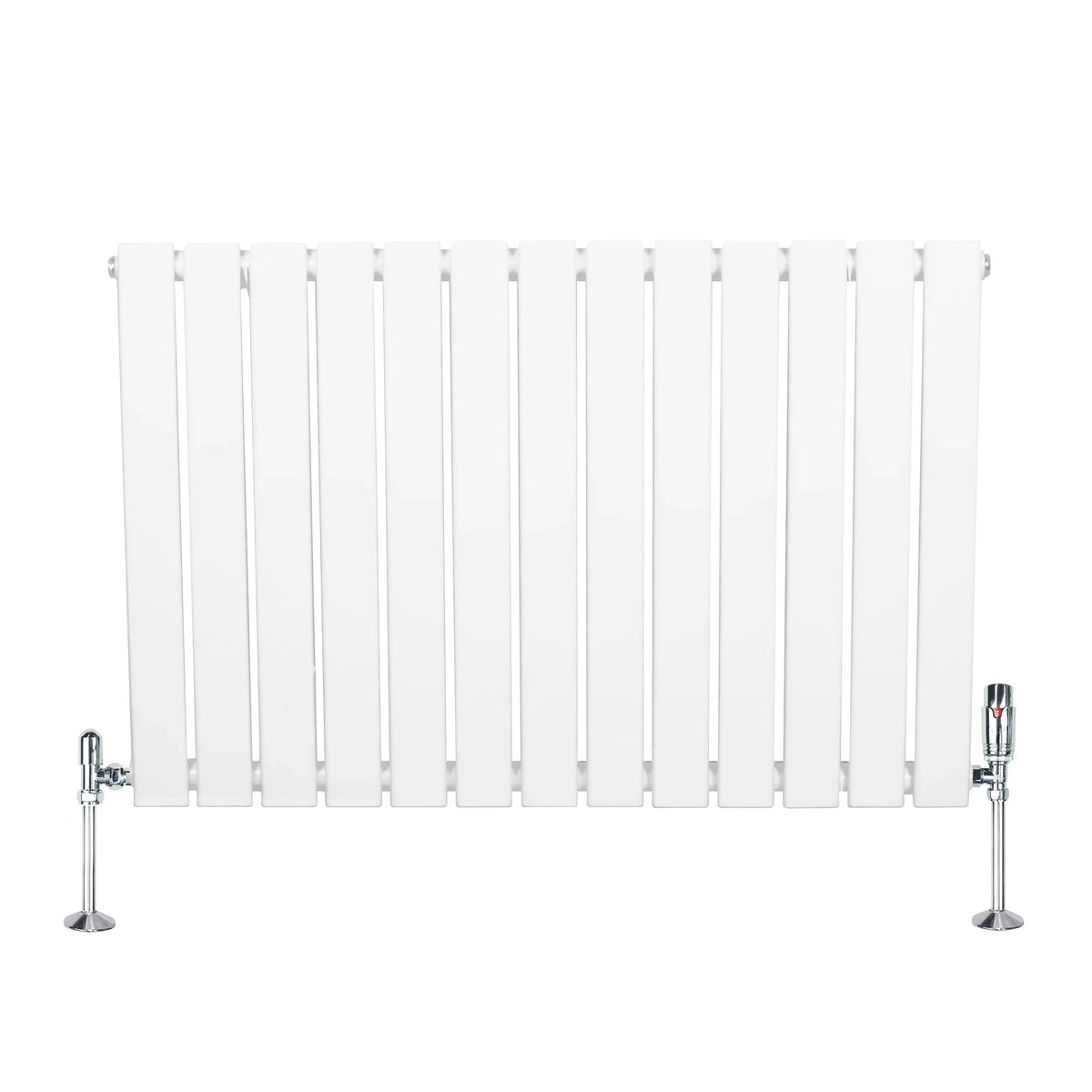 Flat Single Column Radiator & Valves – 600mm x 910mm – White