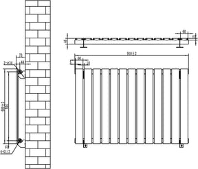 Flat Single Column Radiator & Valves – 600mm x 910mm – White