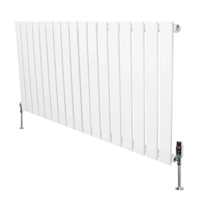 Flat Single Column Radiator & Valves – 600mm x 1190mm – White