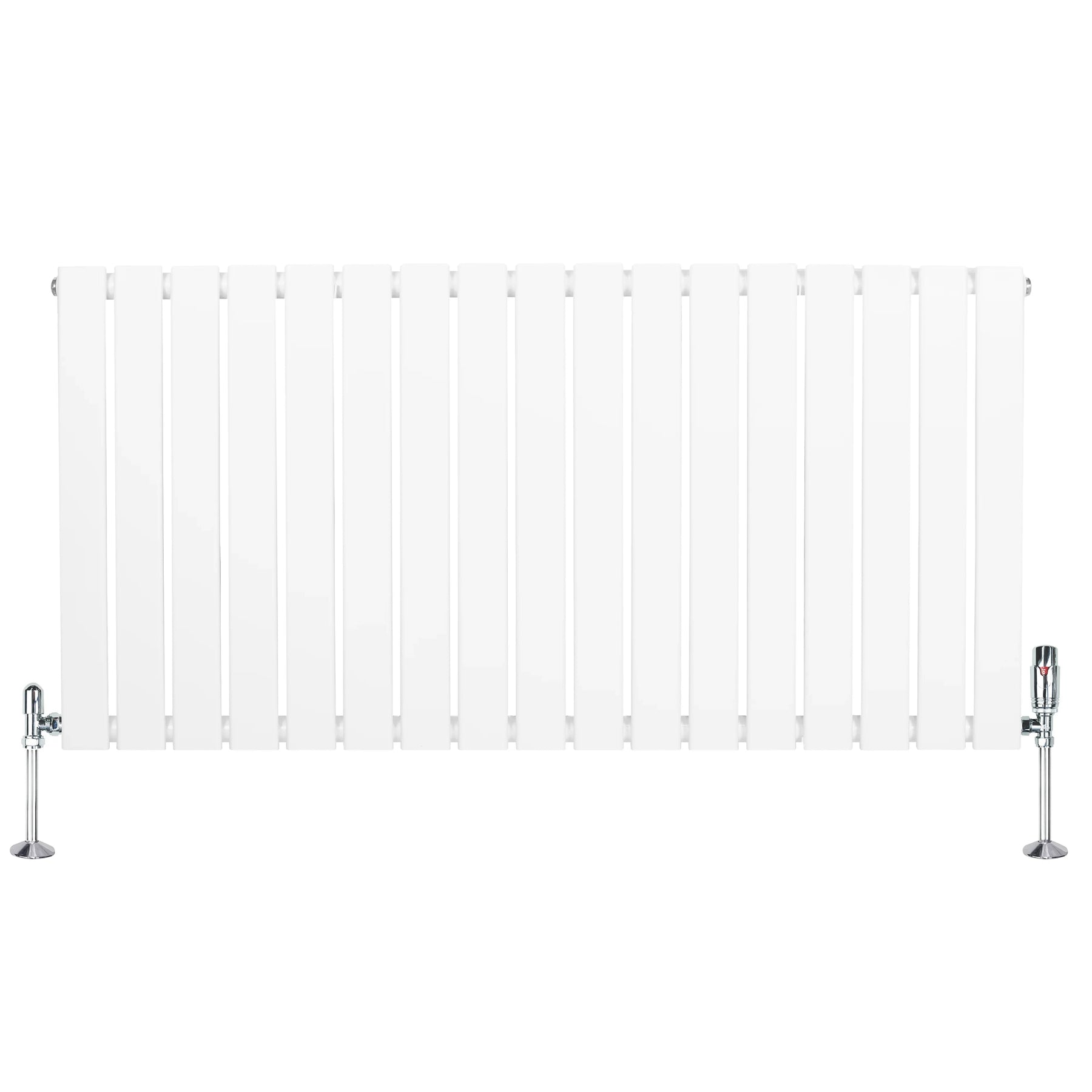 Flat Single Column Radiator & Valves – 600mm x 1190mm – White