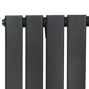 Flat Single Column Radiator & Valves – 600mm x 1400mm – Anthracite Grey