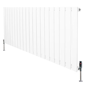 Flat Single Column Radiator & Valves – 600mm x 1400mm – White