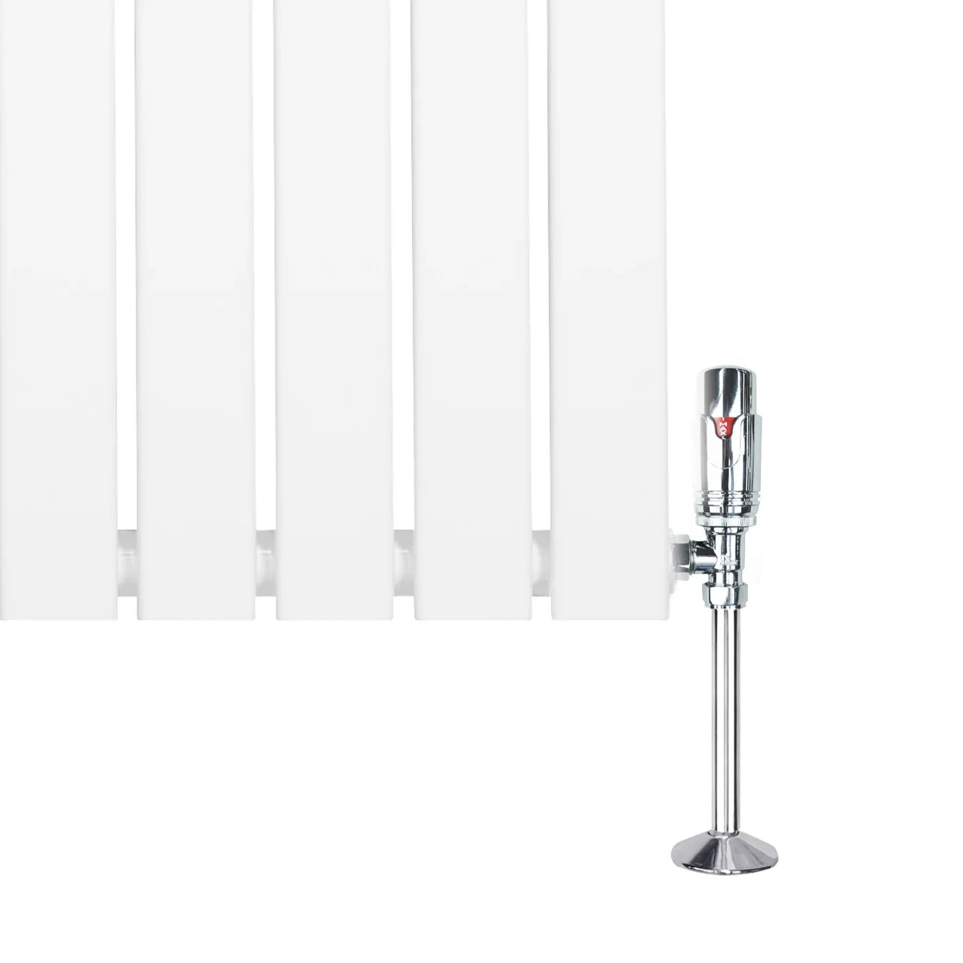 Flat Single Column Radiator & Valves – 600mm x 1400mm – White