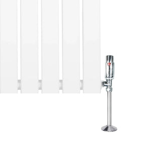Flat Single Column Radiator & Valves – 600mm x 1400mm – White