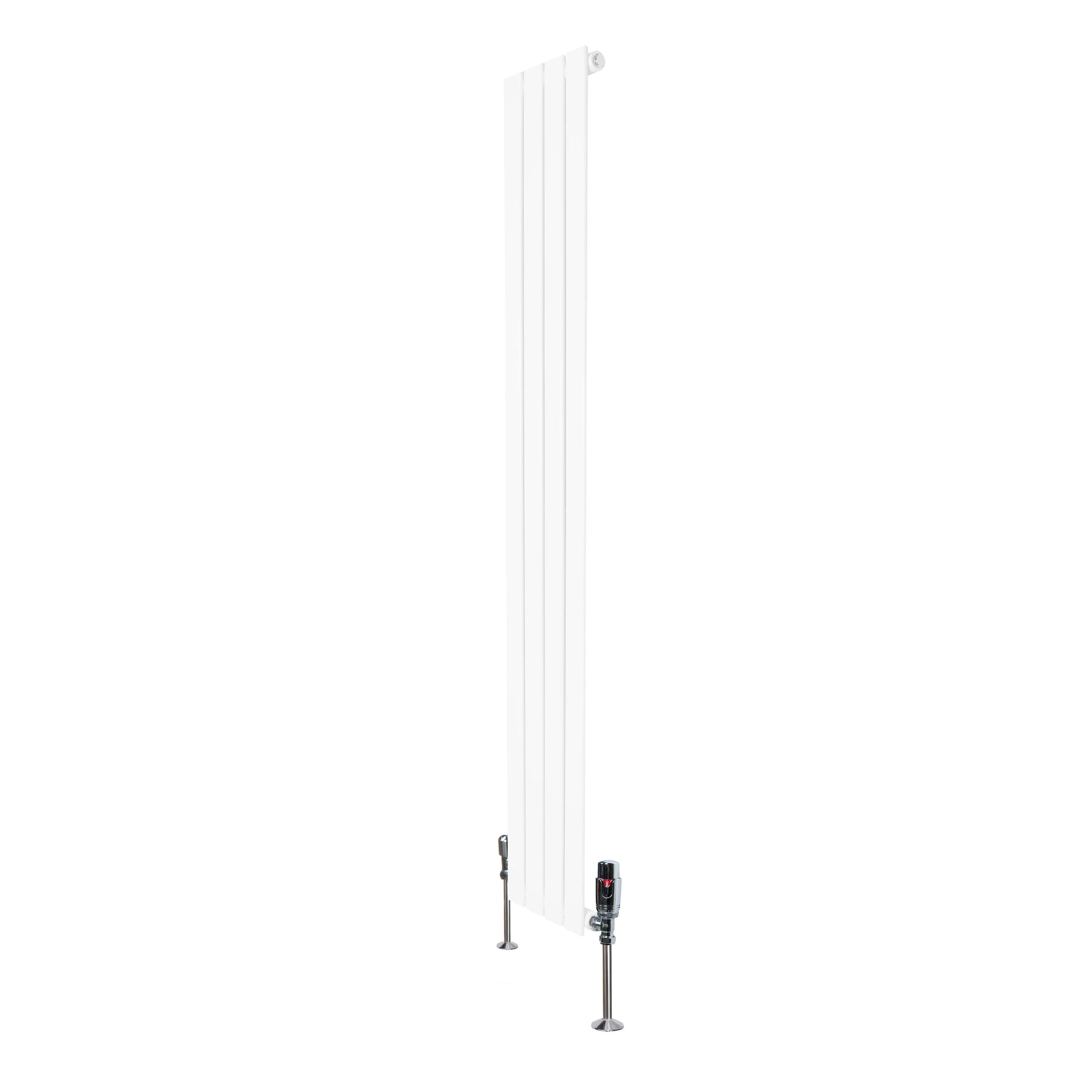 Flat Single Column Radiator & Valves – 1600mm x 280mm – White