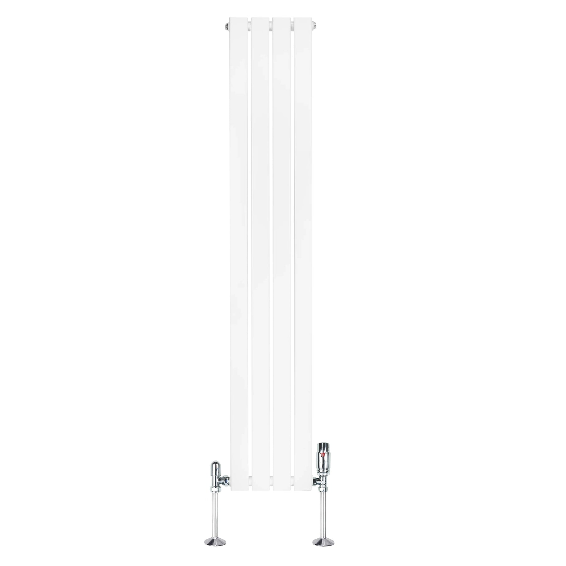 Flat Single Column Radiator & Valves – 1600mm x 280mm – White
