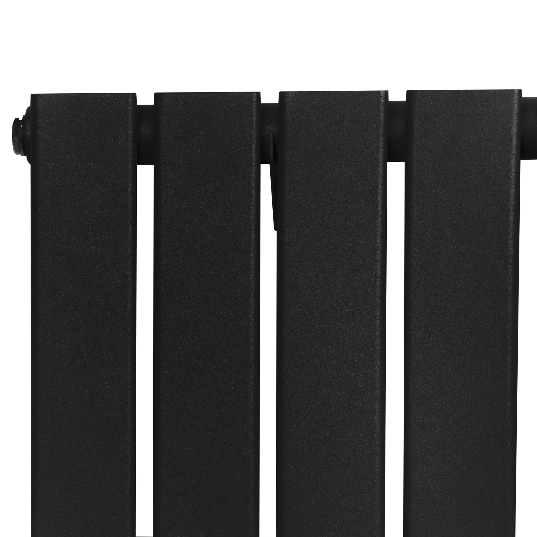 Flat Single Column Radiator & Valves – 1600mm x 280mm – Black