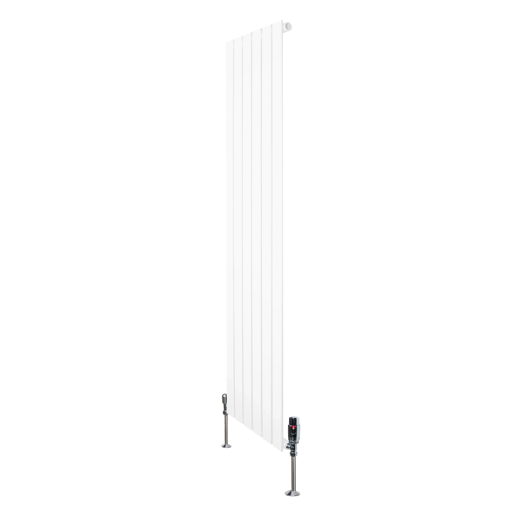 Flat Single Column Radiator & Valves – 1600mm x 420mm – White