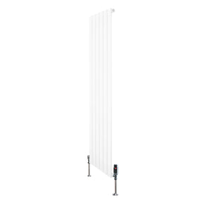 Flat Single Column Radiator & Valves – 1600mm x 420mm – White