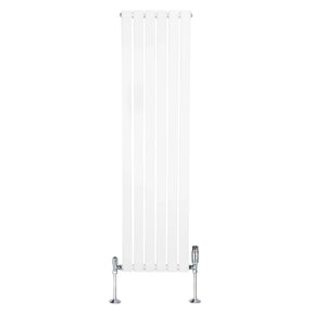 Flat Single Column Radiator & Valves – 1600mm x 420mm – White