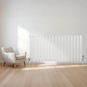 Flat Single Column Radiator - 600 x 1190mm - White
