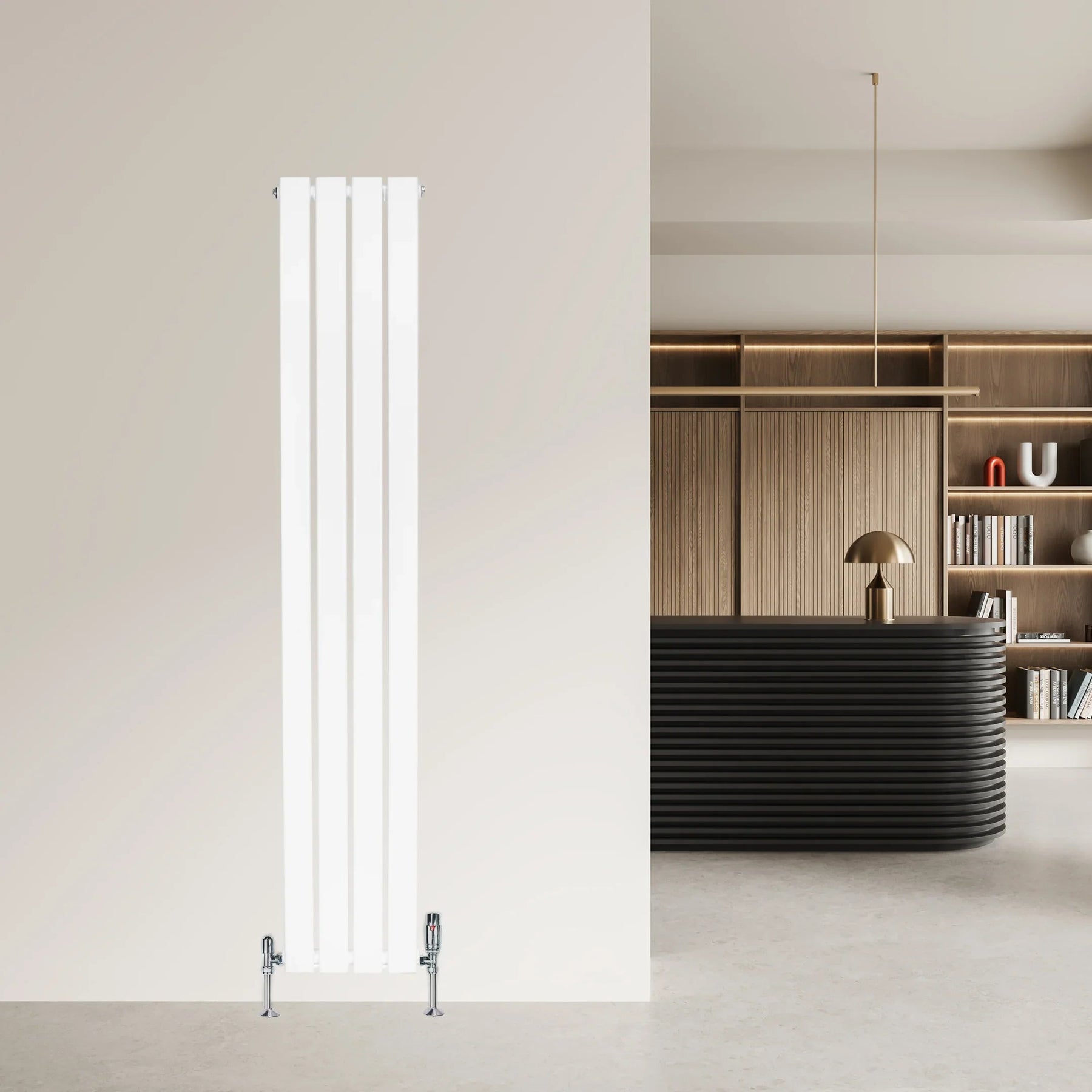 Flat Single Column Radiator - 1600 x 280mm - White