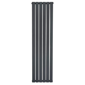 Flat Single Column Radiator - 1600 x 420mm - Anthracite Grey