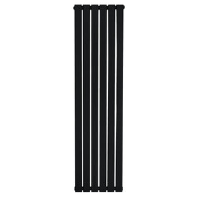 Flat Single Column Radiator - 1600 x 420mm - Black