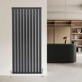 Flat Single Column Radiator - 1600 x 700mm - Anthracite Grey