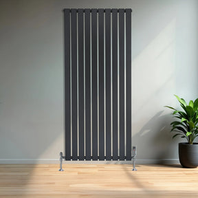 Flat Single Column Radiator - 1600 x 700mm - Anthracite Grey