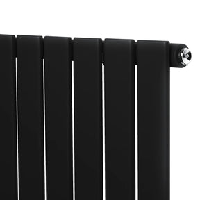 Flat Single Column Radiator - 1600 x 700mm - Black