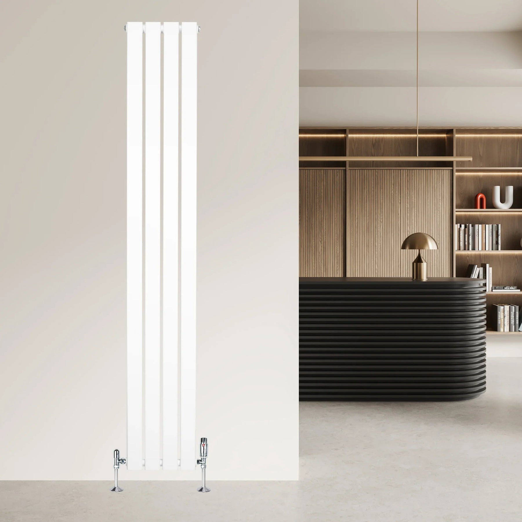 Flat Single Column Radiator - 1800 x 280mm - White