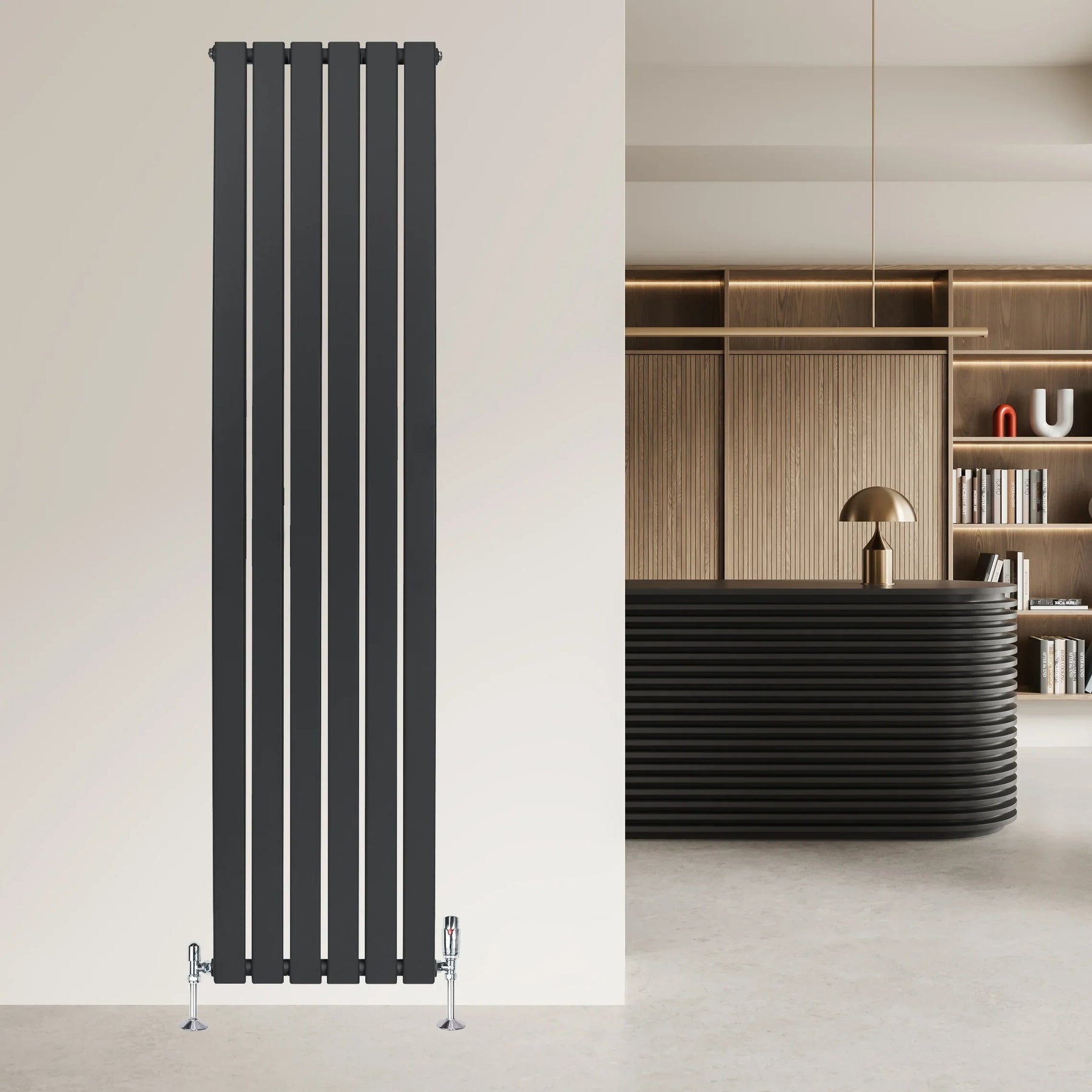 Flat Single Column Radiator - 1800 x 420mm - Anthracite Grey