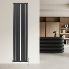 Flat Single Column Radiator - 1800 x 420mm - Anthracite Grey