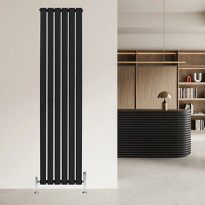 Flat Single Column Radiator - 1800 x 420mm - Black