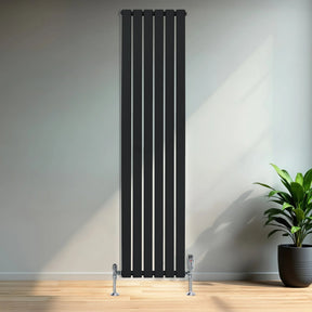 Flat Single Column Radiator - 1800 x 420mm - Black