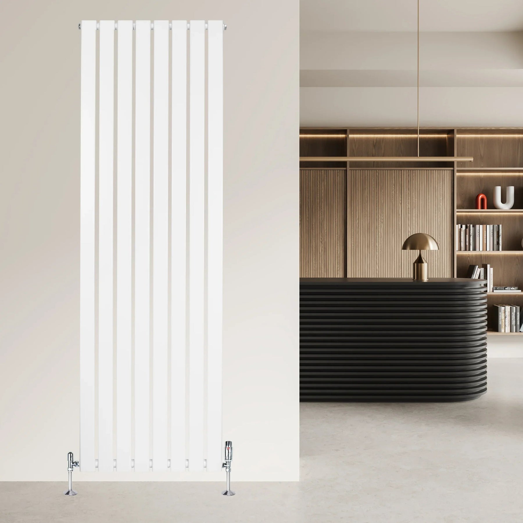 Flat Single Column Radiator - 1800 x 560mm - White