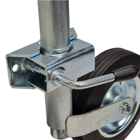 Jockey Wheel & Clamp - Telescopic 42mm Tube Trailer Stand Max Load 150kg
