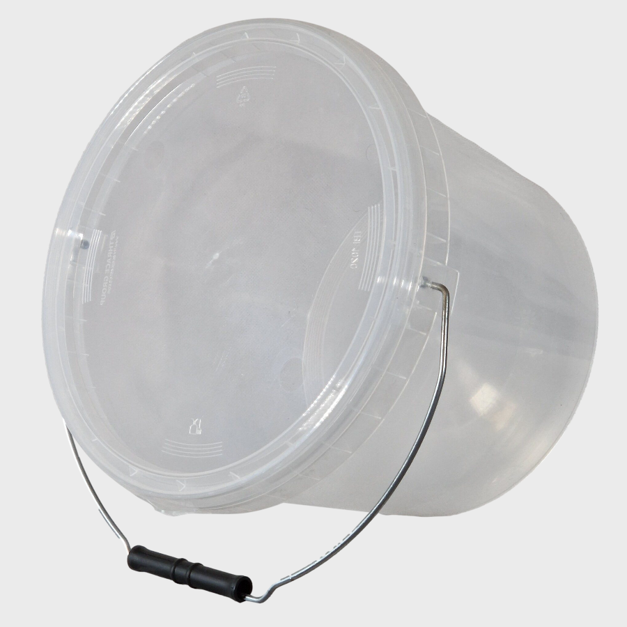 8L Plastic Bucket Tub MultiPurpose Storage Container Clear w/ Lid Carry Handle