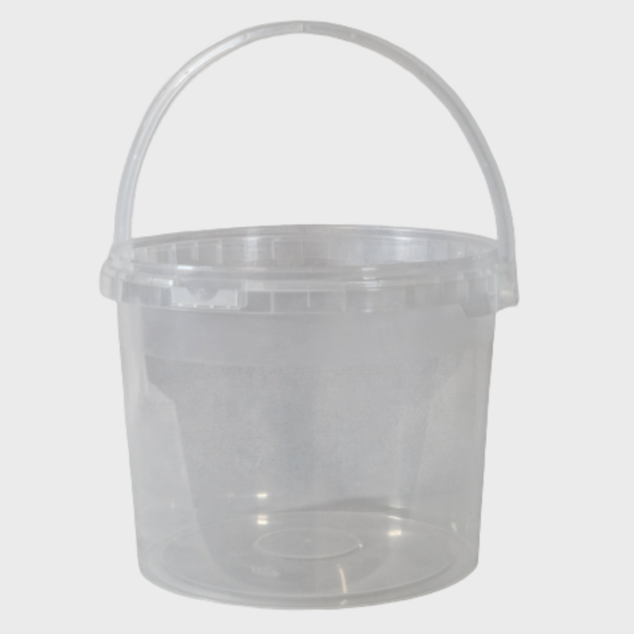 5L Plastic Bucket Tub MultiPurpose Storage Container Clear w/ Lid Carry Handle