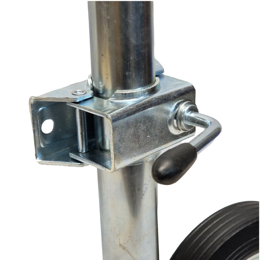 Jockey Wheel & Clamp - Telescopic 48mm Tube Trailer Stand Max Load 150kg