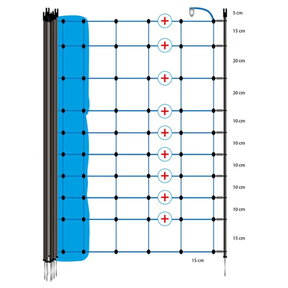 Gallagher 50m Wolf Netting 120cmx50m Electric Fencing Net Fence Blue 120/1W14/B-50m