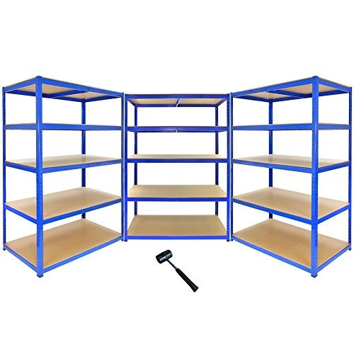 Monster Racking T-Rax Strong Storage Shelves – Blue, 120 cm W x 60 cm D, Set of 3