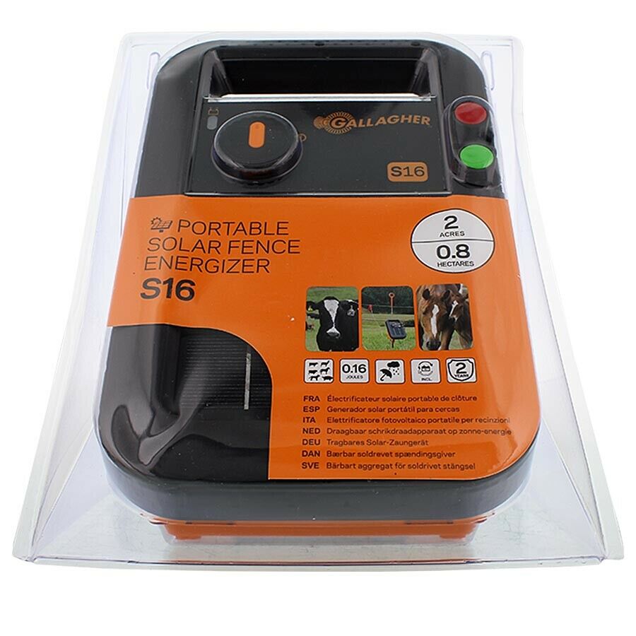 Gallagher S16 Solar Electric Fence Energiser -  0.16J 1.5km