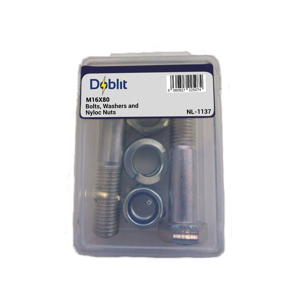 Tow Ball Hitch Bolt Kit M16x60 Hex Bolts - 10.9TS w/ Washers & Nyloc Nuts